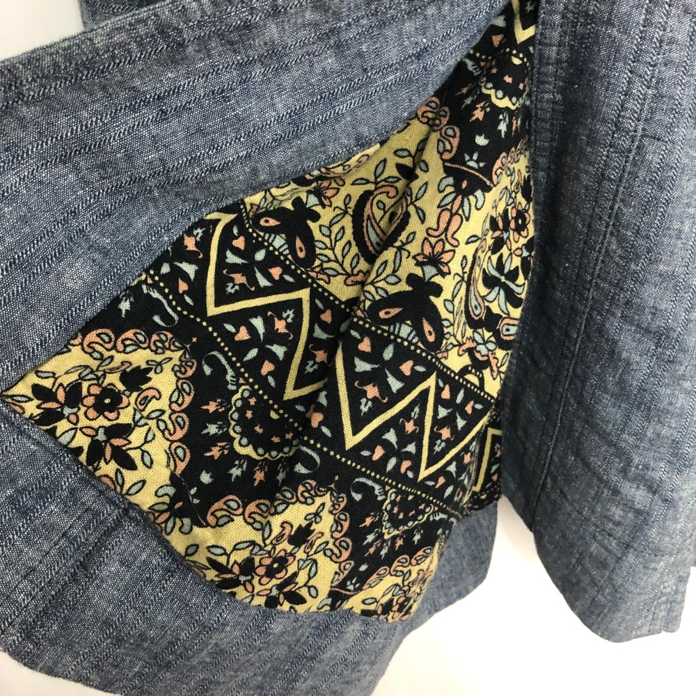 Free People Chambray Linen Blend Swing Jacket XS - Picture 3 of 5